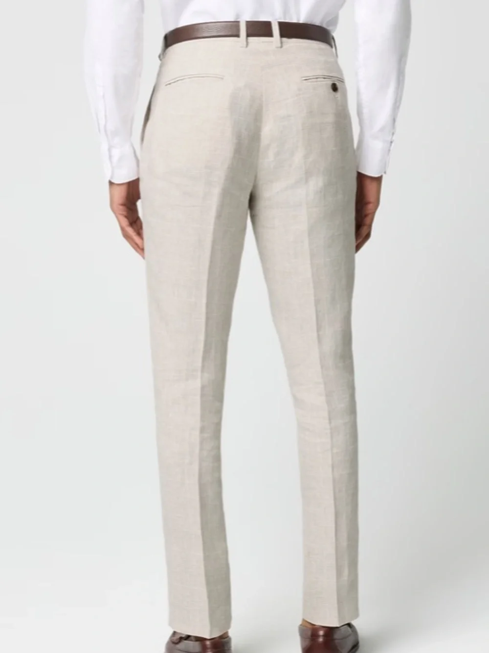 J crew natural white glen plaid Linen suit pant